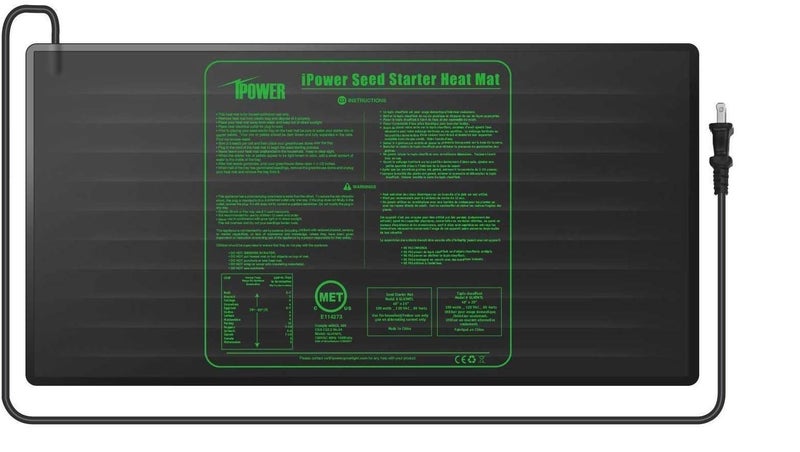 iPower GLHTMTL-A 48" x 20" Waterproof Durable Seedling Heat Mat Warm Hydroponic Plant for Indoor Gardening Germination Starting, Black - Image 1